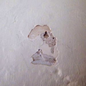 Plaster / paint detached from wall surface