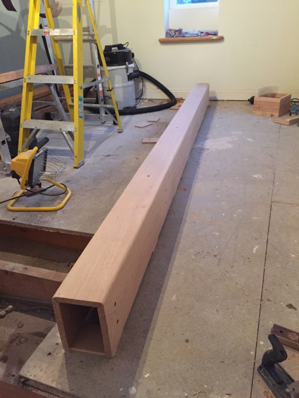 Oak beam encasement fabrication complete and ready for installation 